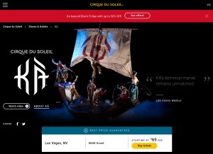 How ka.com looks like on a tablet such as an iPad.