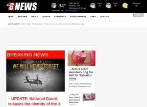 How kaaltv.com looks like on a tablet such as an iPad.