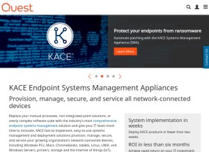How kace.com looks like on a tablet such as an iPad.