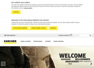 How kaercher.com looks like on a tablet such as an iPad.