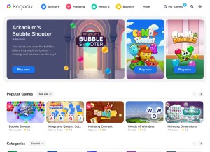 How kagadu.com looks like on a tablet such as an iPad.