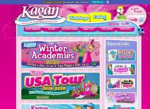 How kaganonline.com looks like on a tablet such as an iPad.