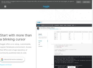 How kaggle.com looks like on a tablet such as an iPad.