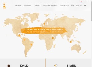 How kaldi.nl looks like on a tablet such as an iPad.