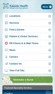 How kaleidahealth.org looks like on a mobile device such as an iPhone.