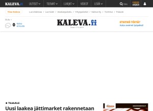 How kaleva.fi looks like on a tablet such as an iPad.