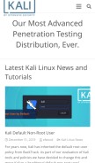 How kali.org looks like on a mobile device such as an iPhone.