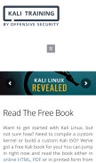 How kali.training looks like on a mobile device such as an iPhone.