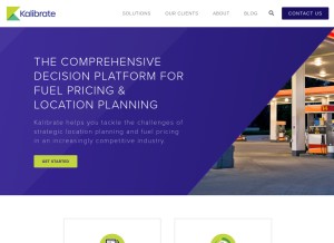 How kalibrate.com looks like on a tablet such as an iPad.