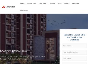 How kalyanilivingtree.live looks like on a tablet such as an iPad.