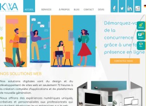 How kam-webagentur.fr looks like on a tablet such as an iPad.