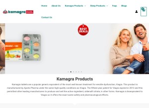 How kamagrameds.com looks like on a tablet such as an iPad.