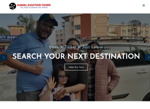 How kamalaviationtours.com looks like on a tablet such as an iPad.