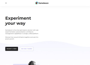 How kameleoon.com looks like on a tablet such as an iPad.