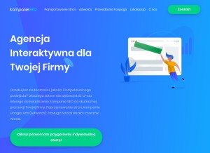 How kampanieseo.pl looks like on a tablet such as an iPad.