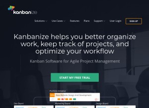 How kanbanize.com looks like on a tablet such as an iPad.