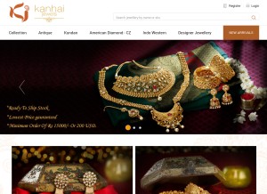 How kanhaijewels.com looks like on a tablet such as an iPad.
