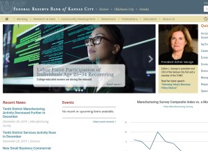 How kansascityfed.org looks like on a tablet such as an iPad.