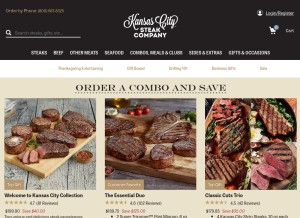 How kansascitysteaks.com looks like on a tablet such as an iPad.