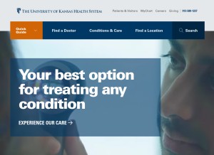 How kansashealthsystem.com looks like on a tablet such as an iPad.