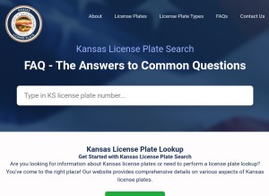 How kansaslicenseplate.com looks like on a tablet such as an iPad.