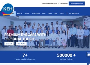 How kapileyehospital.com looks like on a tablet such as an iPad.