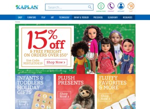 How kaplanco.com looks like on a tablet such as an iPad.