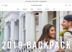 How kapten-son.com looks like on a tablet such as an iPad.