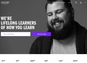 How kaptest.com looks like on a tablet such as an iPad.