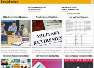 How karaackerman.com looks like on a tablet such as an iPad.