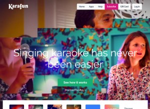 How karafun.com looks like on a tablet such as an iPad.