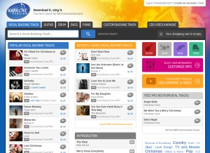 How karaoke-version.com looks like on a tablet such as an iPad.