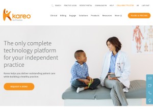 How kareo.com looks like on a tablet such as an iPad.