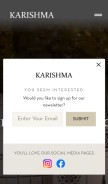 How karishmatiles.com looks like on a mobile device such as an iPhone.