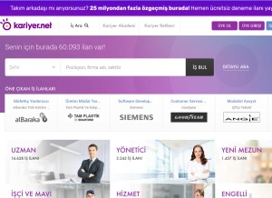 How kariyer.net looks like on a tablet such as an iPad.