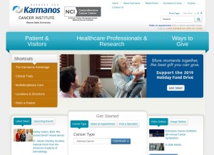 How karmanos.org looks like on a tablet such as an iPad.