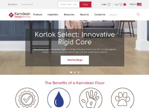 How karndean.com looks like on a tablet such as an iPad.