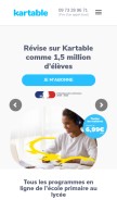How kartable.fr looks like on a mobile device such as an iPhone.