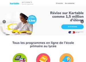 How kartable.fr looks like on a tablet such as an iPad.