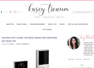 How kaseytrenum.com looks like on a tablet such as an iPad.