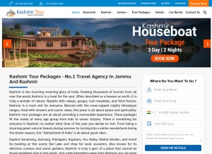 How kashmirtourpackage.org looks like on a tablet such as an iPad.