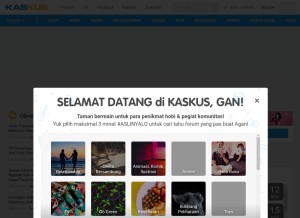 How kaskus.id looks like on a tablet such as an iPad.