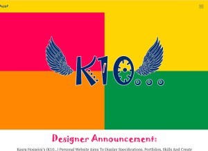 How kasra10design.com looks like on a tablet such as an iPad.