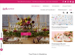How kateaspen.com looks like on a tablet such as an iPad.