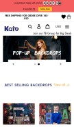 How katebackdrop.com looks like on a mobile device such as an iPhone.