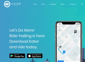 How kater.com looks like on a tablet such as an iPad.
