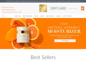 How katesomerville.com looks like on a tablet such as an iPad.