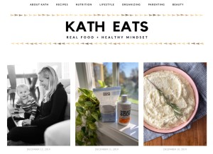 How katheats.com looks like on a tablet such as an iPad.