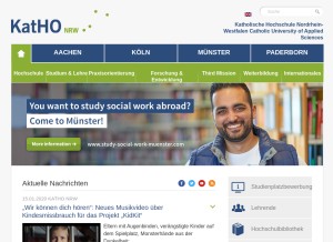 How katho-nrw.de looks like on a tablet such as an iPad.