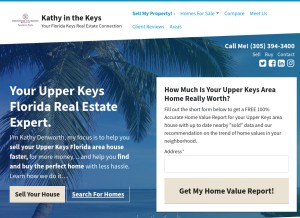 How kathyinthekeys.com looks like on a tablet such as an iPad.